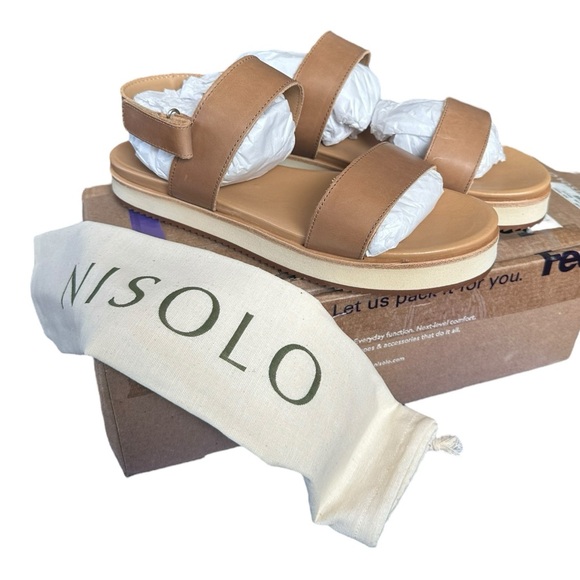 Nisolo Brown Leather Strap Sandals - Picture 6 of 6
